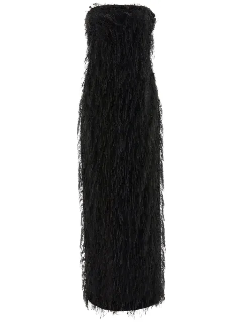 Ferragamo fringes maxi dress Black 775670