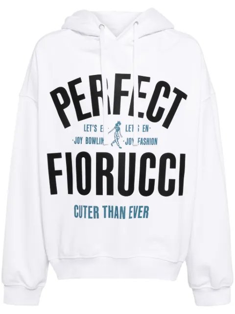 Fiorucci Perfect Fiorucci-print cotton hoodie White M01FPSHO092CJ05WH01