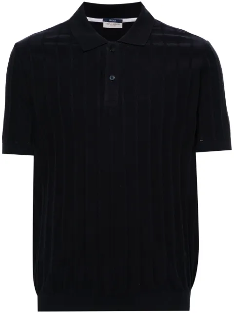 Paul & Shark ribbed fine-knit polo shirt Blue 24411601