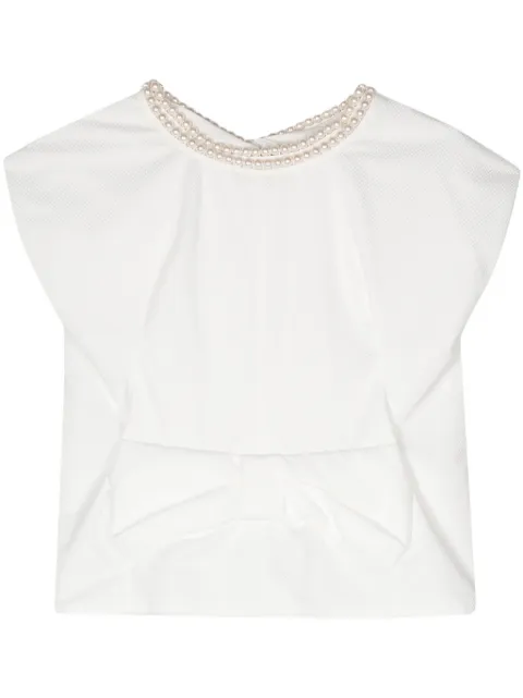Junya Watanabe bow-detail sleeveless top White JMB003051