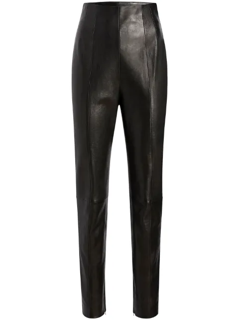 KHAITE leather tapered trousers Black 3142729200