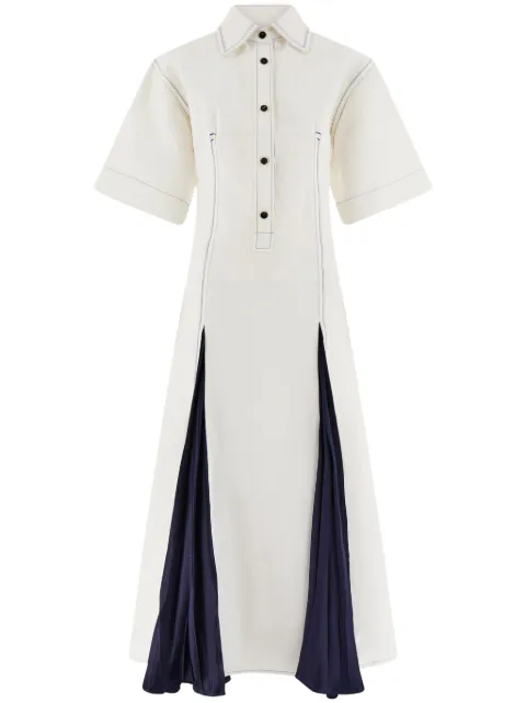 Ferragamo satin-inlay shirtdress White 775587