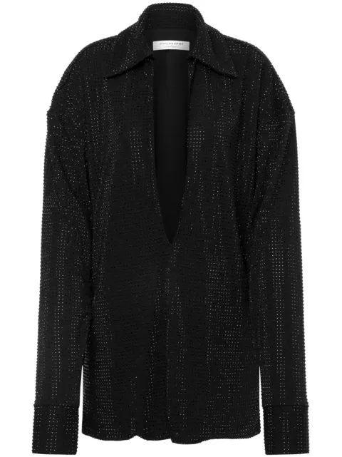 Philosophy Di Lorenzo Serafini rhinestoned V-neck blouse Black A12045725