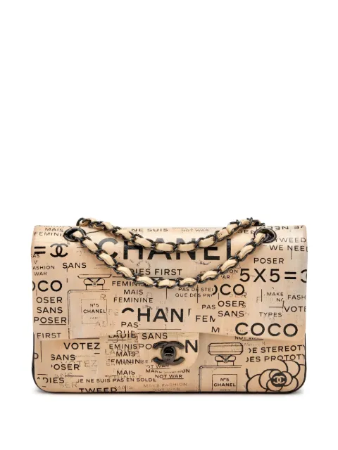 CHANEL Pre-Owned 2016 Newspaper Double Flap shoulder bag Neutrals CHANELNEWSPAPERBAG
