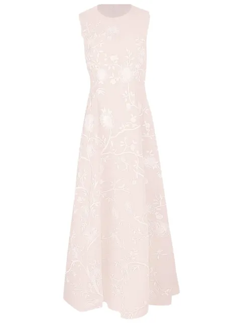 Adam Lippes Eloise floral-embroidered dress Neutrals S24715BR
