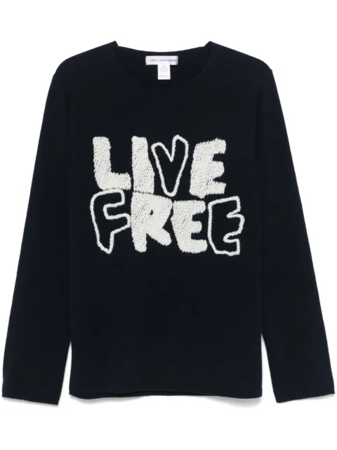 Comme Des Garçons Shirt x Fred Perry Live Free jumper Blue FNN003