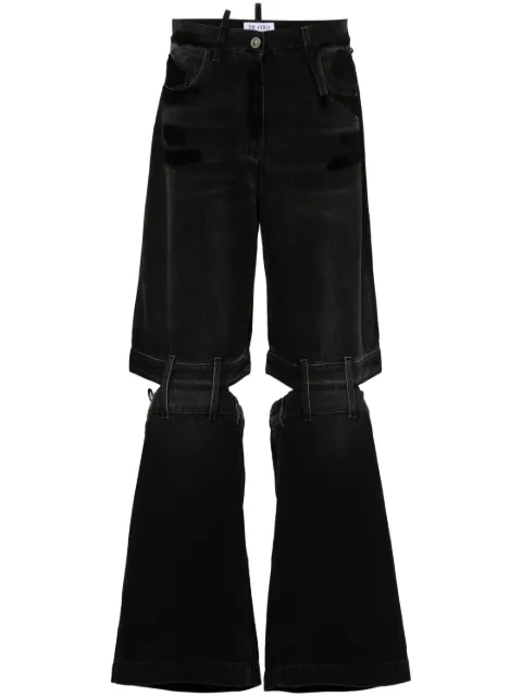 The Attico Lunghi high-rise wide-leg jeans Black 248WCP157D097