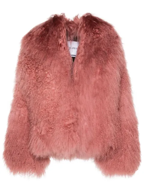The Attico brushed shearling jacket Pink 248WCB44FUR2