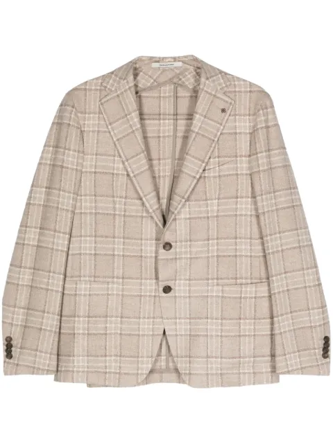 Tagliatore virgin-wool-blend checked blazer Neutrals 1SMC22K520083