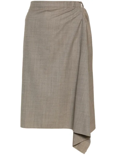 LITKOVSKA asymmetric midi skirt Neutrals S161MSS24