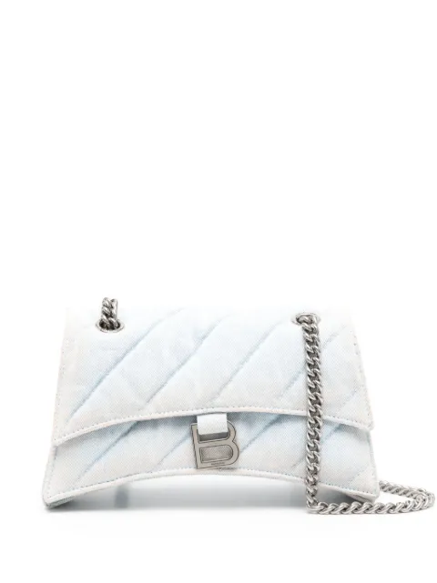 Balenciaga Crush denim shoulder bag Blue 7163512AAEJ