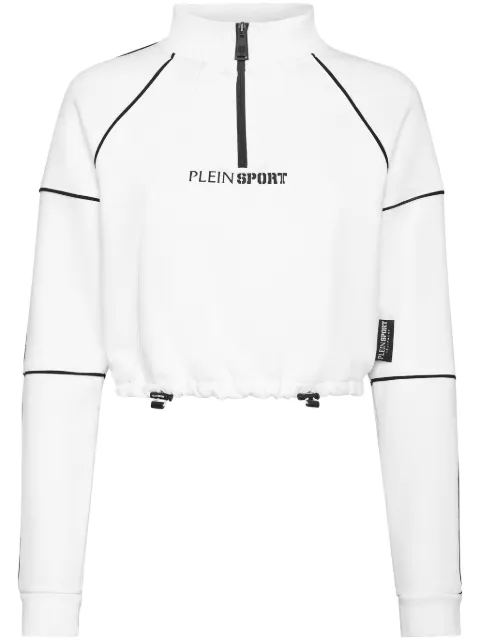 Plein Sport logo-print cropped sweatshirt White FADCWJB1752SJO001N
