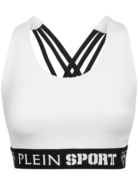 Plein Sport logo-underband sports bra White FADCWJK0168STE003N