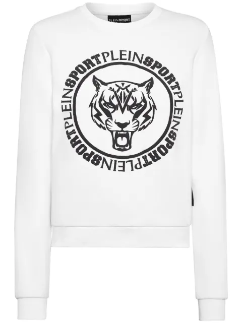 Plein Sport tiger-print sweatshirt White FADCWJO0990SJO001N