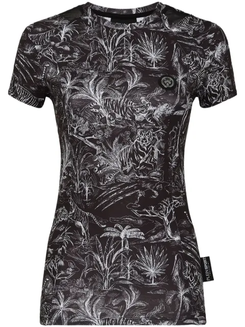 Plein Sport graphic-print compression T-shirt Black FADCWTK3355STE003N