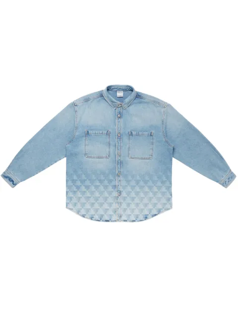 COUNTY OF MILAN Laser Cross denim overshirt Blue CMYE01GF24DEN0014034