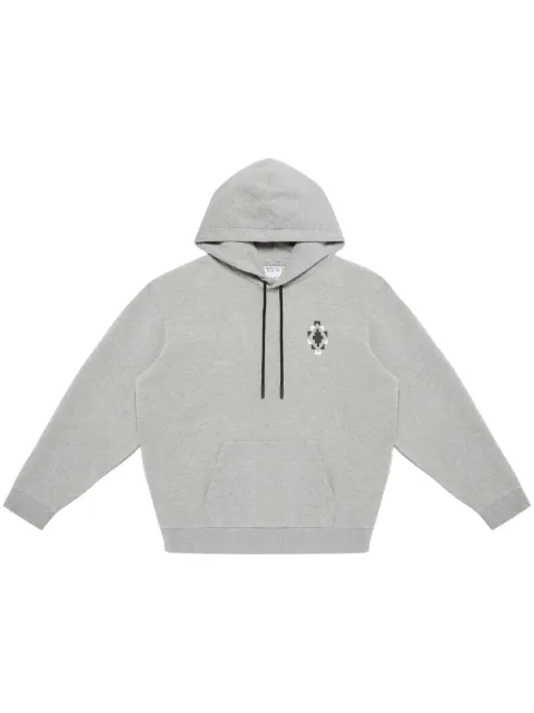 COUNTY OF MILAN Bandana Cross cotton hoodie Grey CMBB106F24FLE0020810