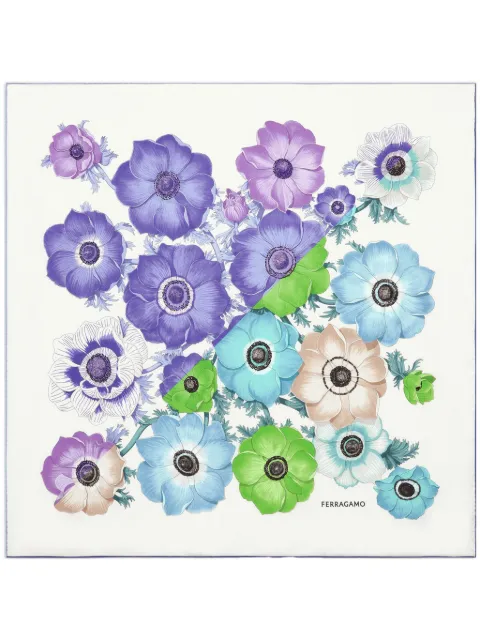 Ferragamo floral-print silk scarf Purple 775434