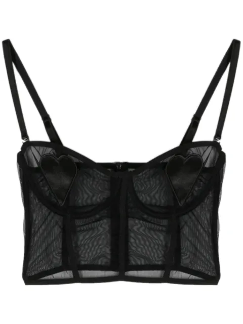 Fiorucci semi-sheer mesh top Black W01FPTSL025LY04