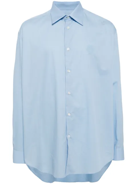 Bally classic collar curved hem shirt Blue MSH023CO324