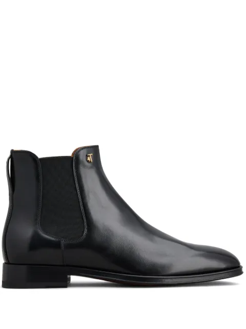 Tod's logo-plaque leather ankle boots Black XXM80K00P20MG2
