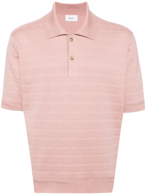 Bally horizontal stripe polo shirt Pink MKN039CO248