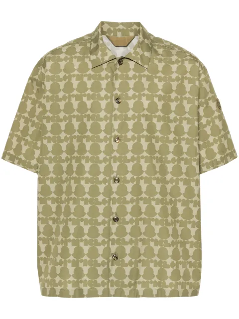 Moncler logo-print cotton shirt Green J10912F00007597KV