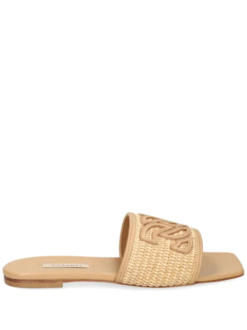 Casadei Portofino woven-raffia slides Neutrals 1M359X0001PORTF