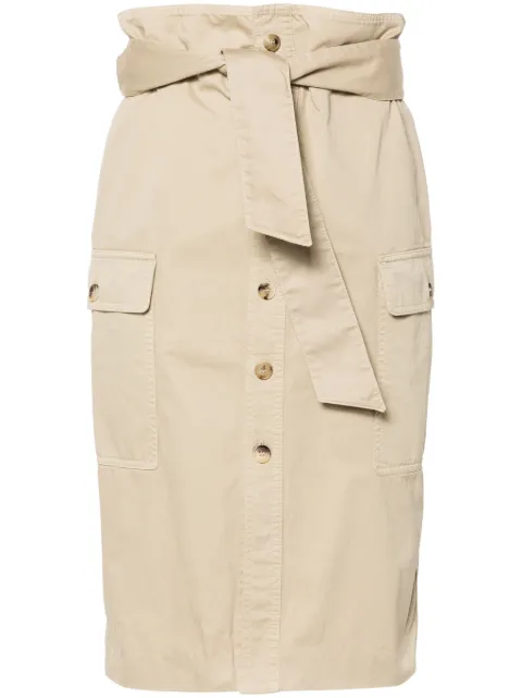 Saint Laurent Saharienne midi skirt Neutrals 789351Y04VJ