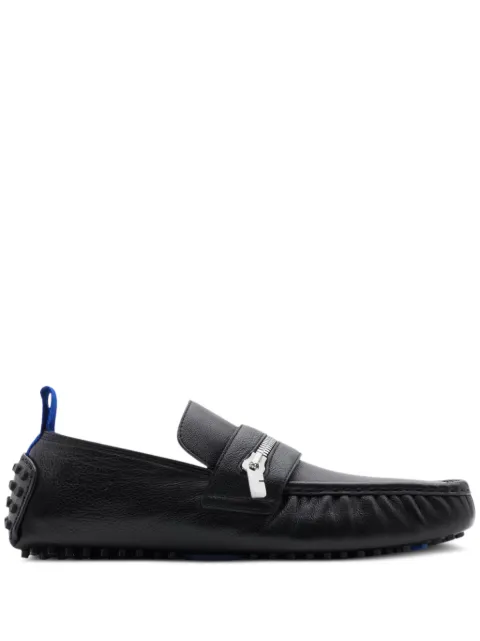 Burberry zip-detail leather loafers Black 8088131