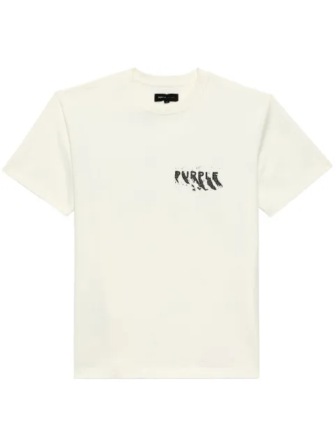 Purple Brand logo-print cotton t-shirt White P117HJCM823WHITE