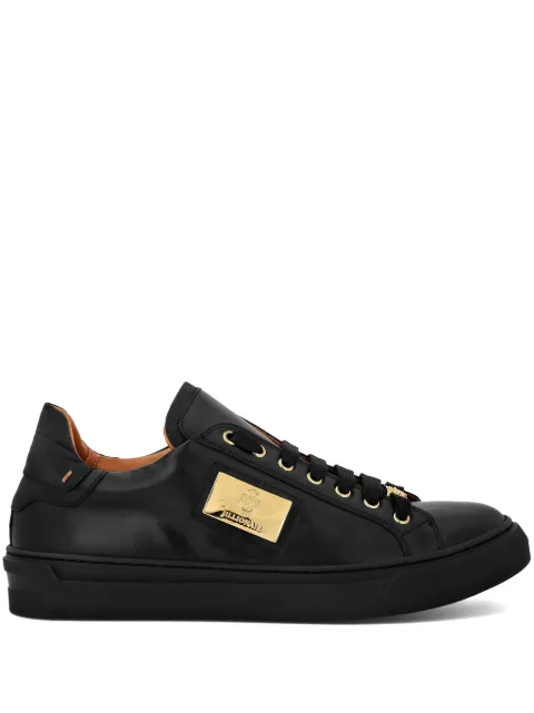 Billionaire logo-plaque leather sneakers Black WADSMSC3991BLE029N