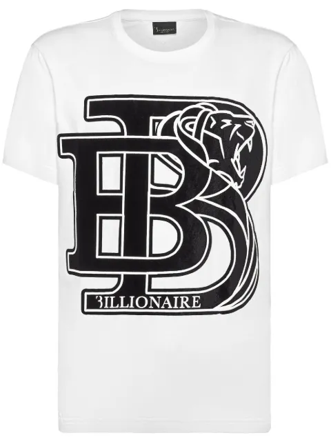 Billionaire logo-print cotton T-shirt White WADCMTK7628BTE014N
