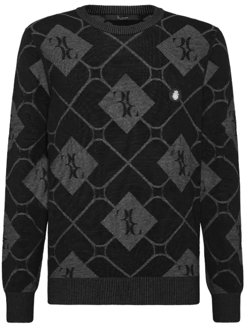Billionaire intarsia-knit jumper Black WADCMKO1403BKN001N