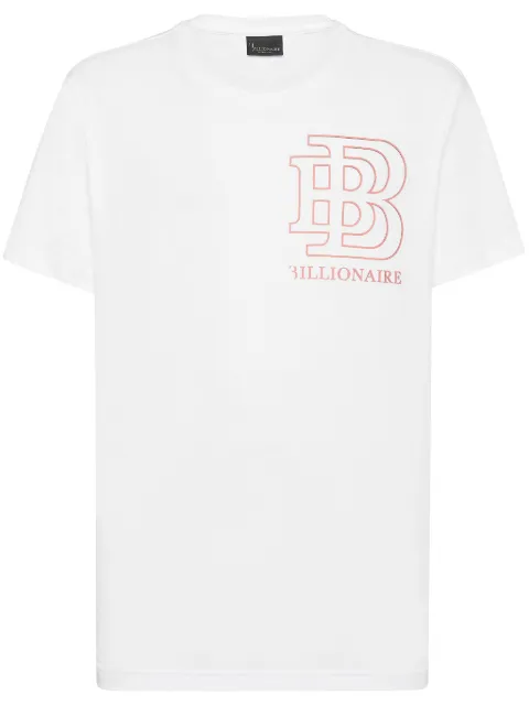 Billionaire logo-print cotton t-shirt White WADCMTK7629BTE014N