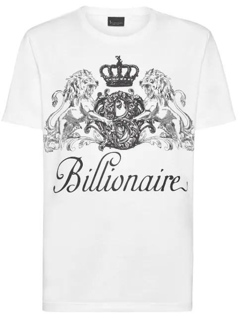 Billionaire logo-print cotton T-shirt White WADCMTK7623BTE014N