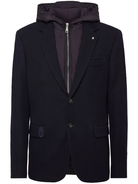 Billionaire layered hoodie blazer Blue WADCMRF1832BTE014N