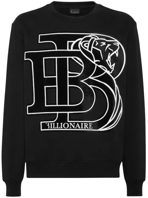 Billionaire logo-print cotton sweatshirt Black WADCMJO1282BTE014N