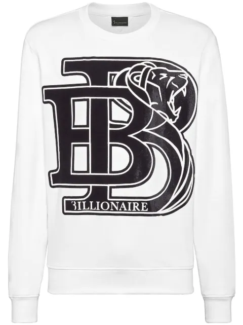Billionaire logo-print cotton sweatshirt White WADCMJO1282BTE014N