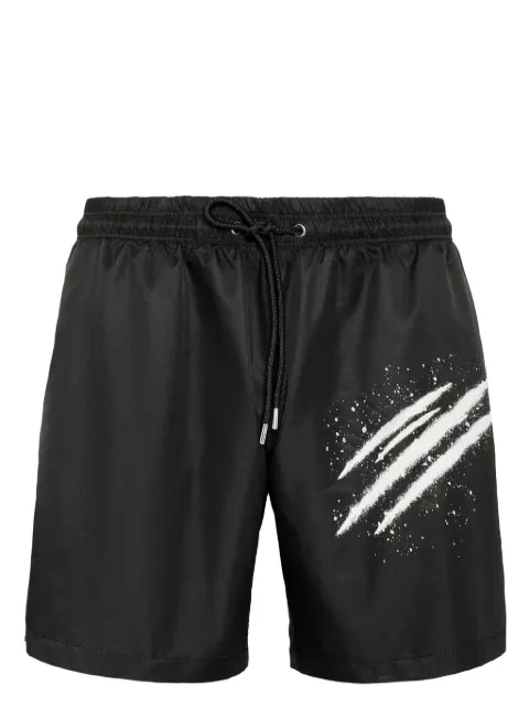 Plein Sport spray logo print swim shorts Black FADCMMX0172STE003N