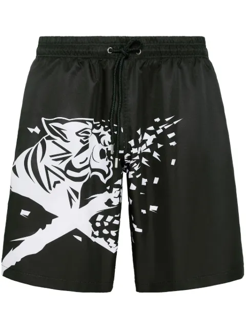 Plein Sport tiger print swim shorts Black FADCMMX0176STE003N