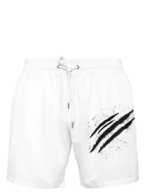 Plein Sport signature slash swim shorts White FADCMMX0172STE003N