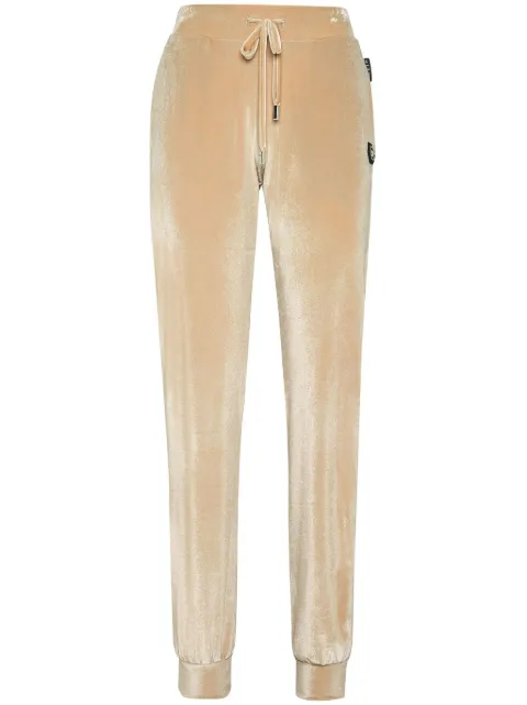 Philipp Plein Gothic Plein velour track pants Neutrals FADCWJT1991PTE003N