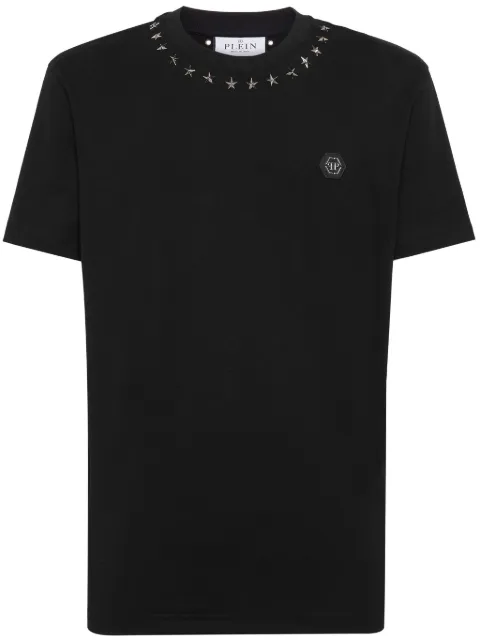 Philipp Plein star embellished logo T-shirt Black FADCMTK7493PJY002N