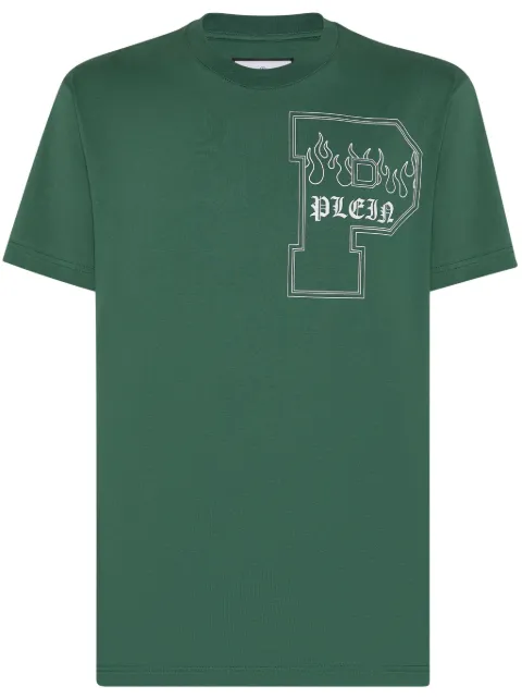 Philipp Plein logo-print cotton T-shirt Green FADCMTK7351PJY002N