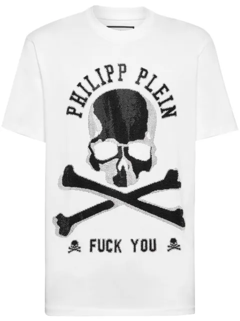Philipp Plein Skull crystal-embellished T-shirt White FADCMTK7341PJY002N