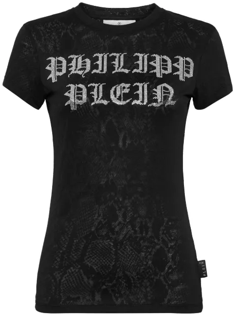 Philipp Plein crystal-embellished cotton T-shirt Black FADCWTK3277PJY002N