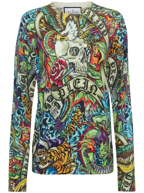 Philipp Plein Tattoo jumper Green FADCWKO0594PKN002N