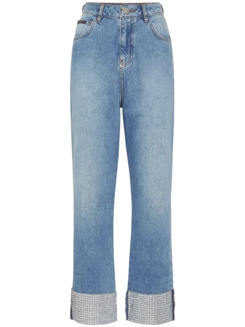 Philipp Plein embellished straight-leg jeans Blue FADCWDT2573PDE004N