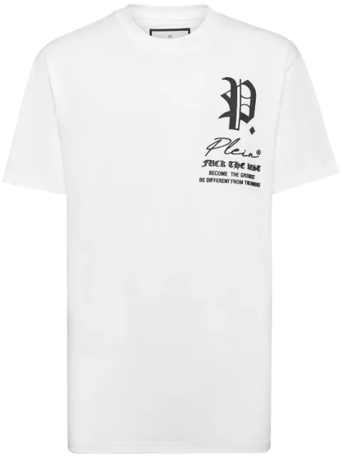 Philipp Plein logo-print cotton T-shirt White FADCMTK7663PJY002N
